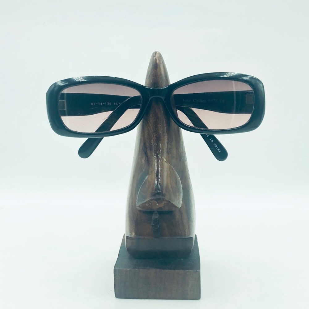 Joan Collins black oval sunglasses frames